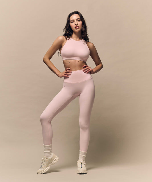 NOOR High Neck Sports Bra - IKASU Pink