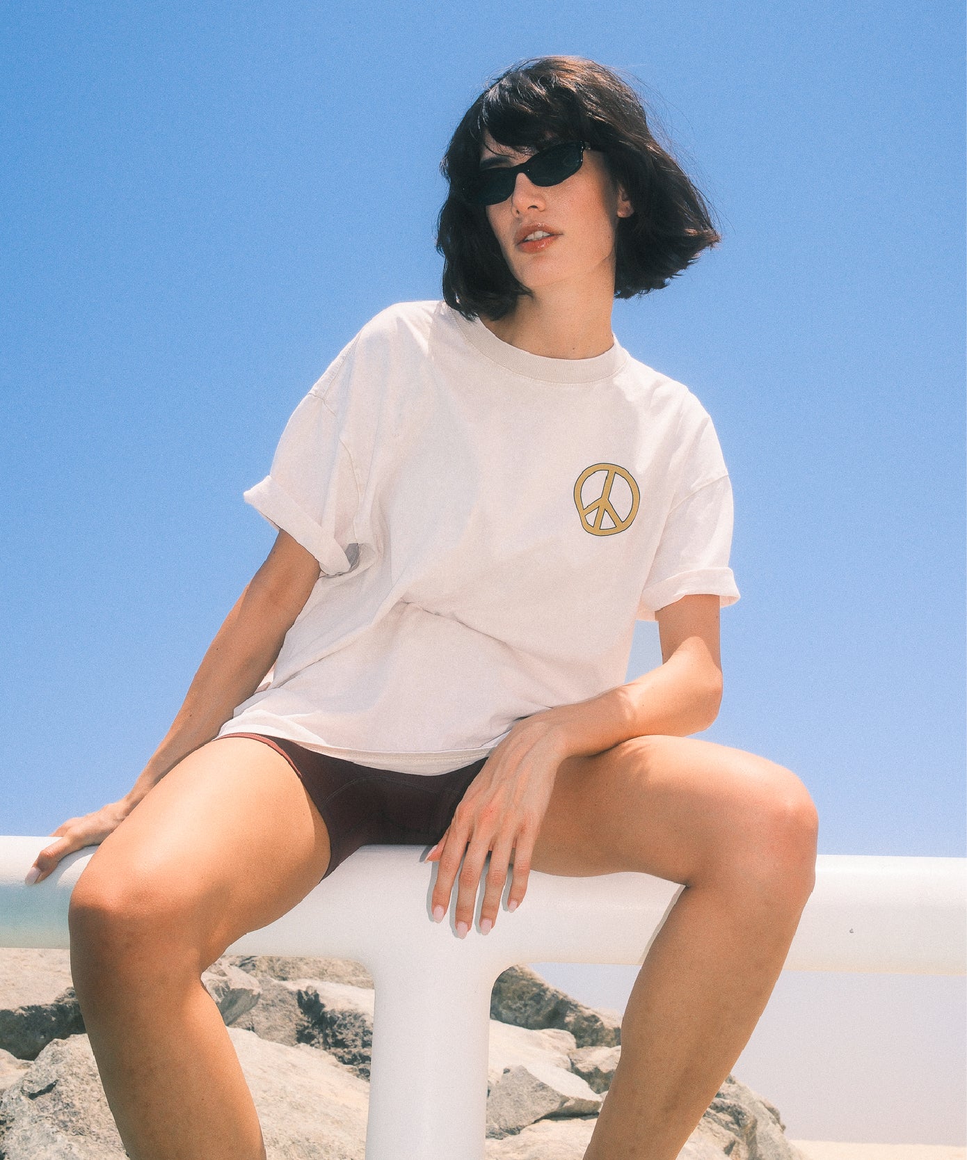 High Frequency Living Oversized T-shirt - Cream