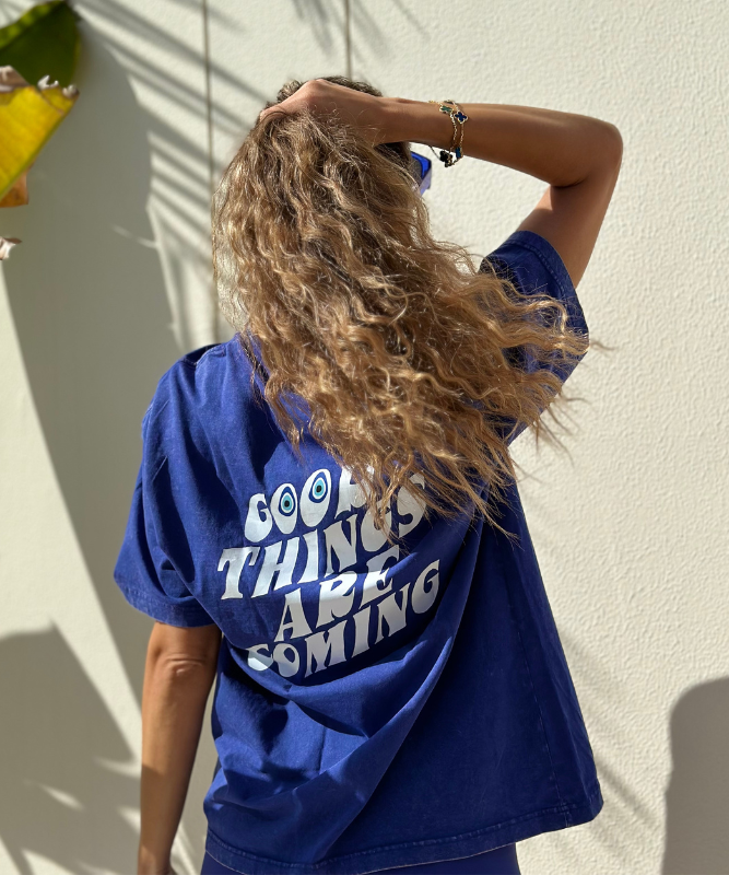 IKASU - Good Things Are Coming T-Shirt - Indigo
