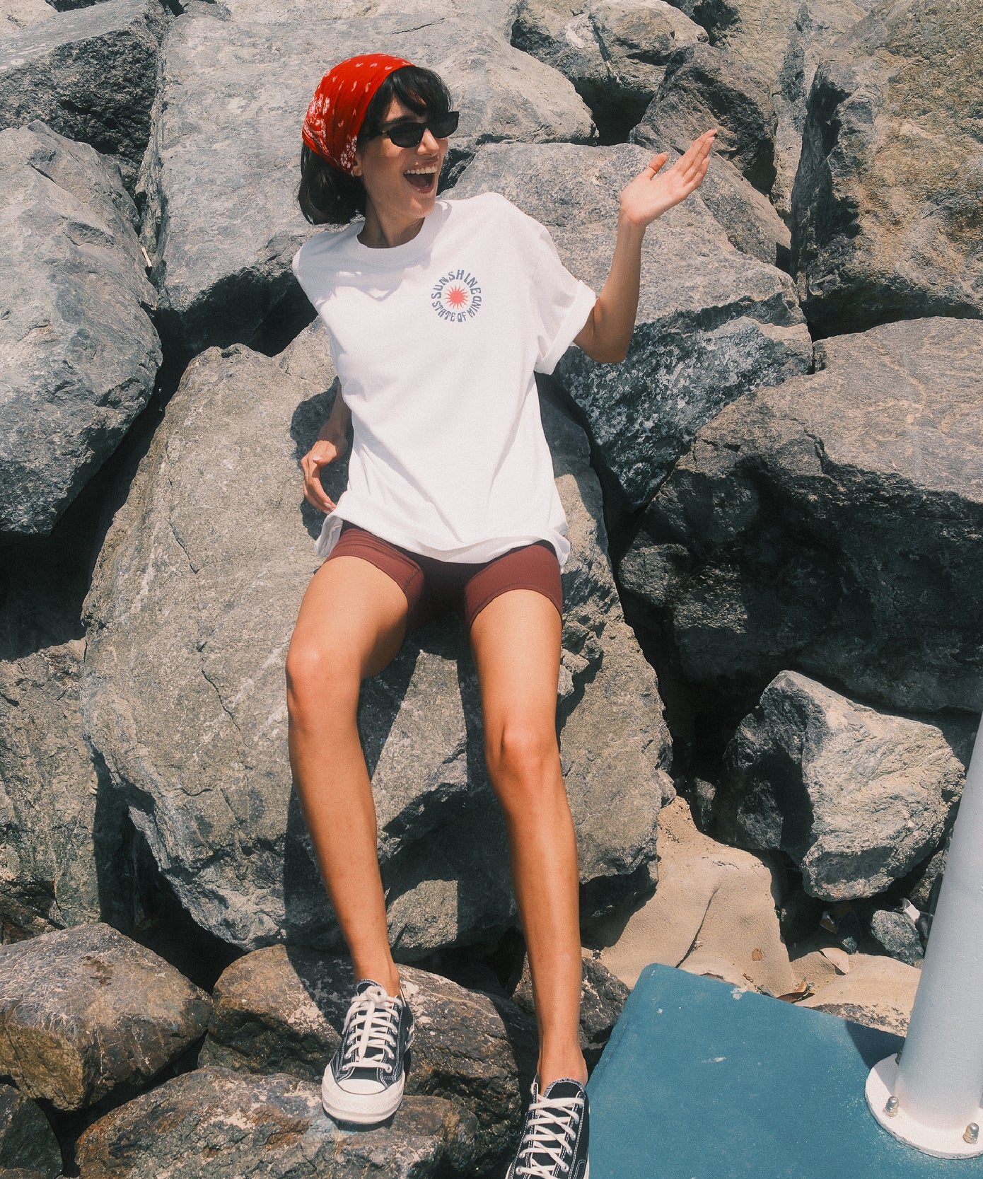 Sunshine All The Time Oversized T-shirt - White