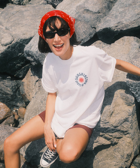 Sunshine All The Time Oversized T-shirt - White