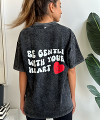 IKASU - Be Gentle With Your Heart T-Shirt - Black