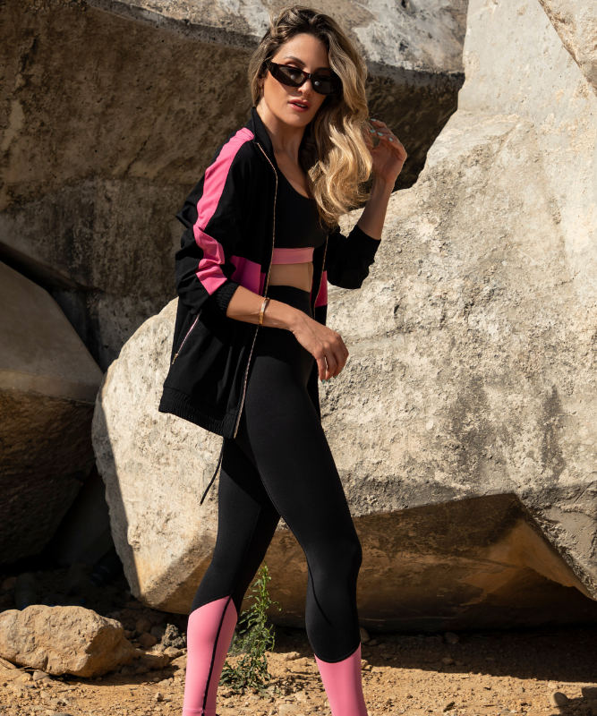 IKASU - Nirvana Sports Bra - Black & Pink
